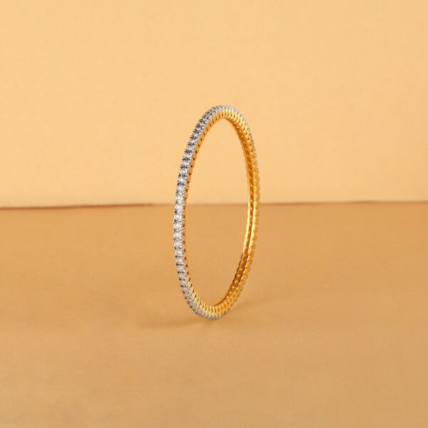 Gold Classic Single Line Diamond Bangle