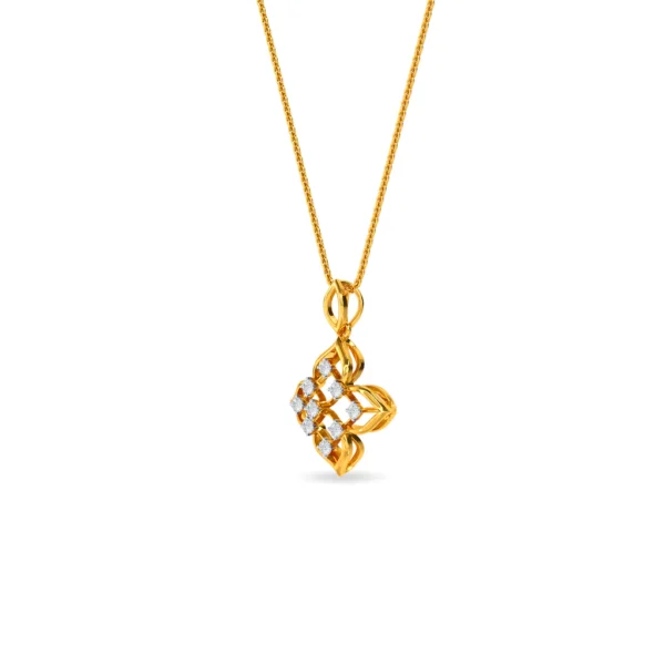 Gold Lab Diamond Blossoming Flower Pendant - Image 3