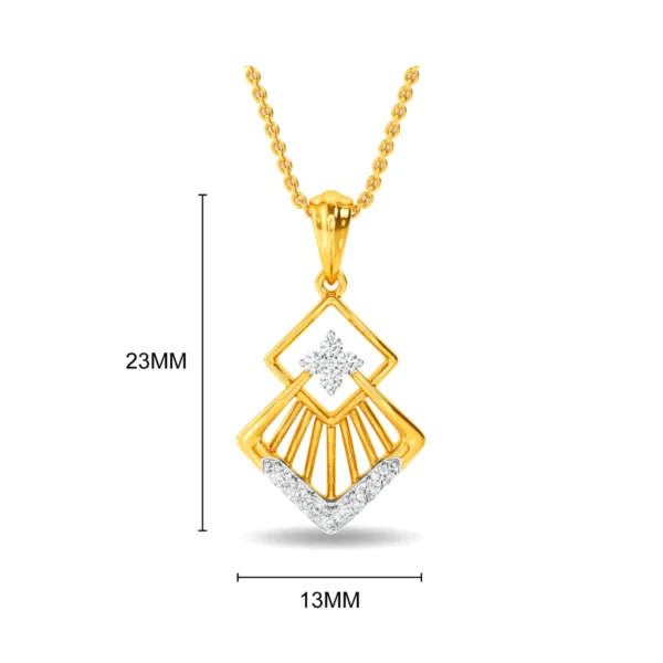 Gold Lab Diamond Contemporary Aesthetics Pendant - Image 2