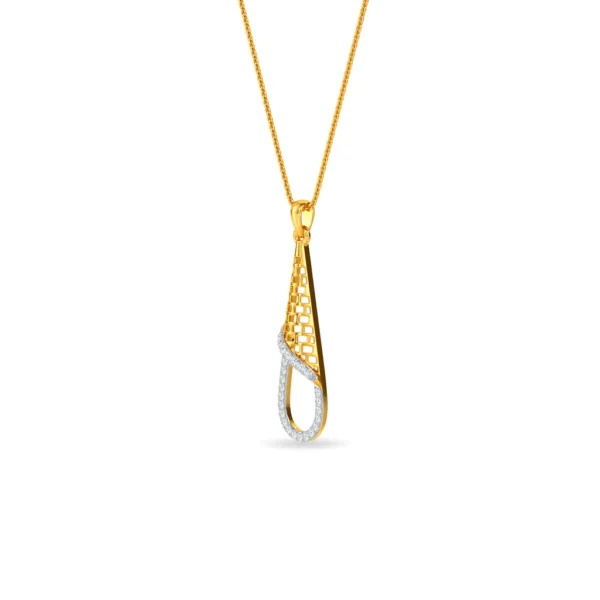 Gold Lab Diamond Dangling Dazzle Pendant - Image 3