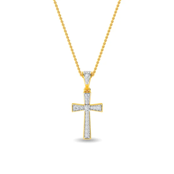 Gold Lab Diamond Divine Cross Pendant