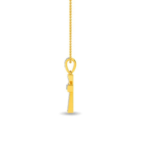 Gold Lab Diamond Divine Cross Pendant - Image 3