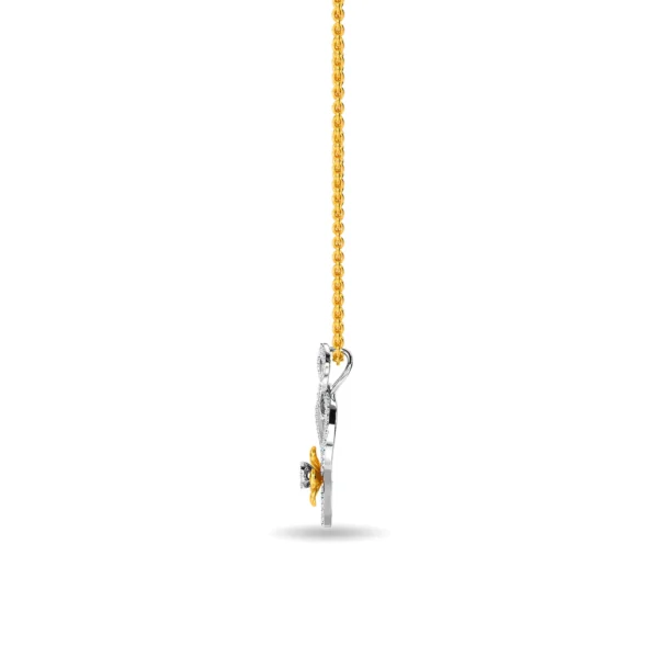 Gold Lab Diamond Floral Leafy Harmony Pendant - Image 3