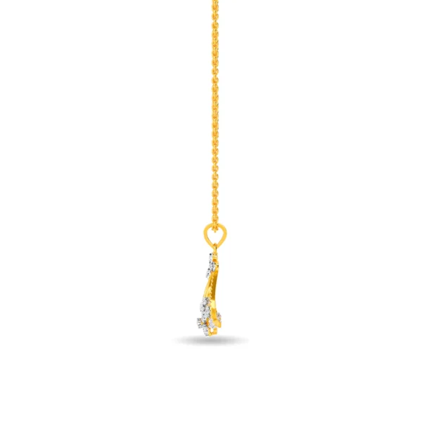 Gold Lab Diamond Floral Petal Curves Pendant - Image 3