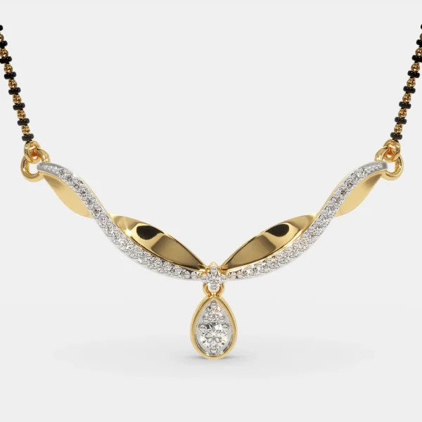 Gold Diamond Infinity-Inspired Mangalsutra Pendant