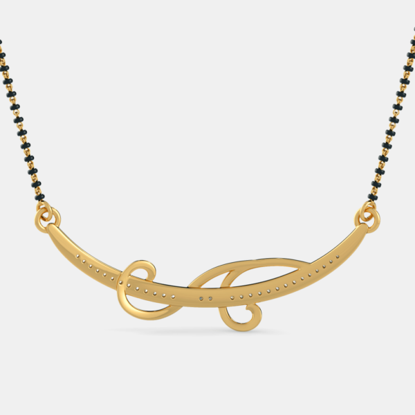 Radiant Swirl: A Luxurious Mangalsutra Pendant - Image 5