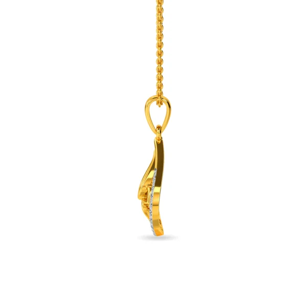 14KT Gold Lab Diamond Teardrop Pendant For Her - Image 3
