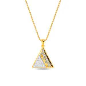 Gold Lab Diamond Triangular Shape Pendant