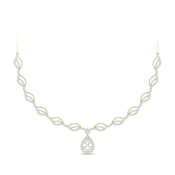 Gold Intertwined Link Twists Lab Diamond Necklace