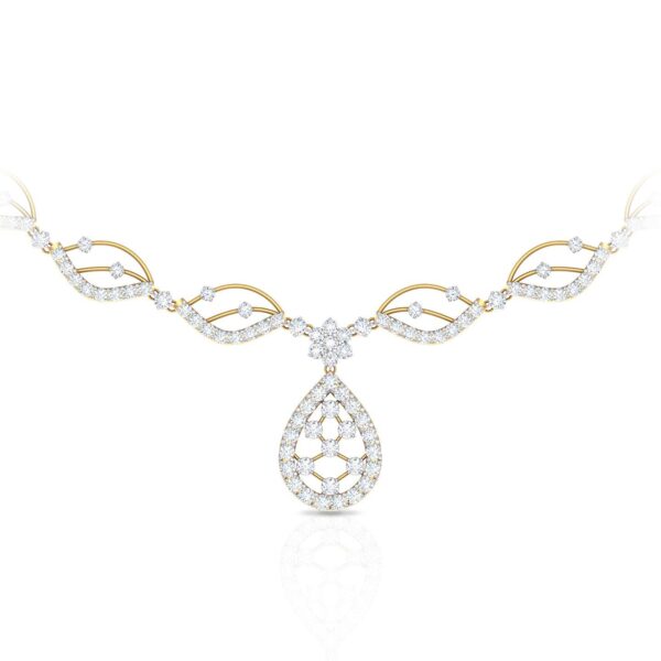 Gold Intertwined Link Twists Lab Diamond Necklace - Image 2