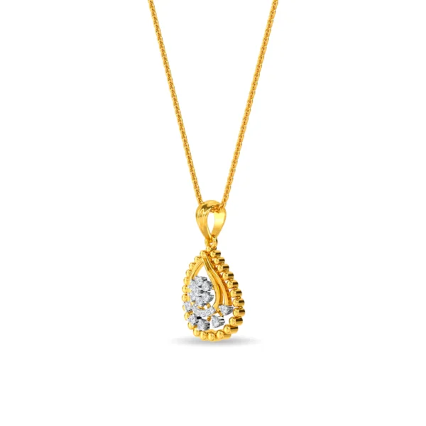 Shop Yellow Gold Teardrop Lab Diamond Pendant - Image 3