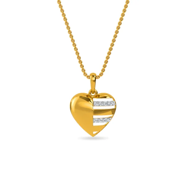 Golden Heart Pendant with Sparkling Lab Diamond