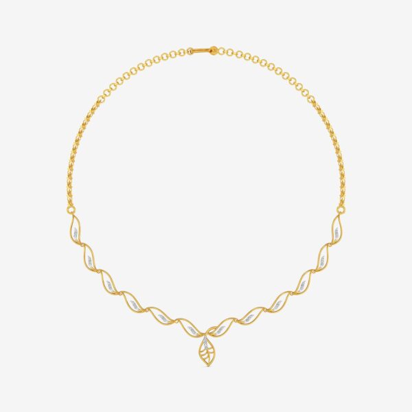 Golden Leaf Harmony Lab Diamond Necklace