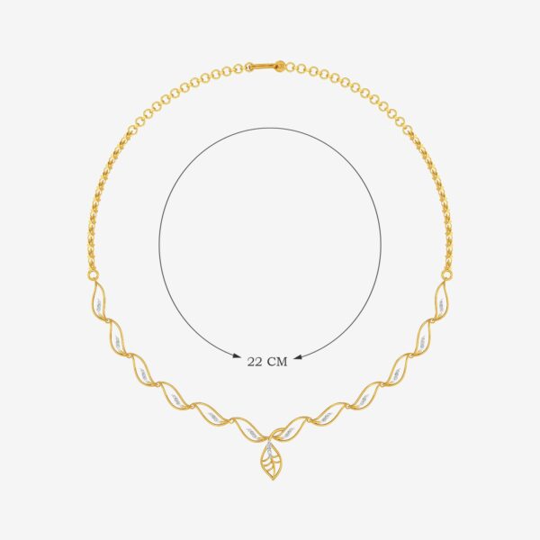 Golden Leaf Harmony Lab Diamond Necklace - Image 3