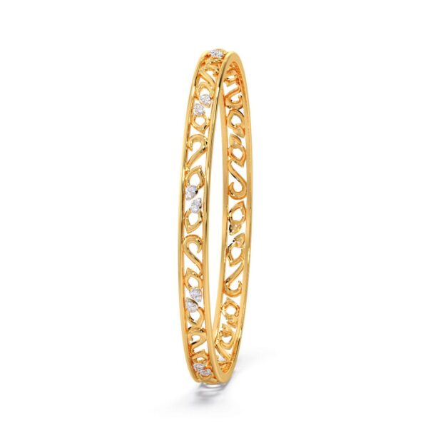 Golden Whispers Diamond-Adorned Bangle