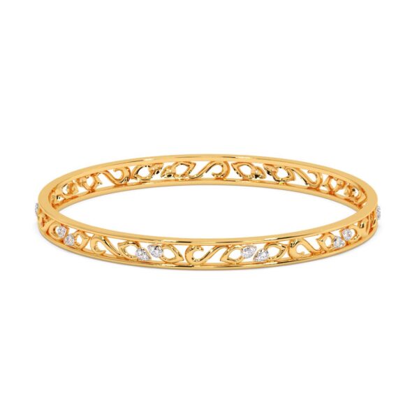 Golden Whispers Diamond-Adorned Bangle - Image 4