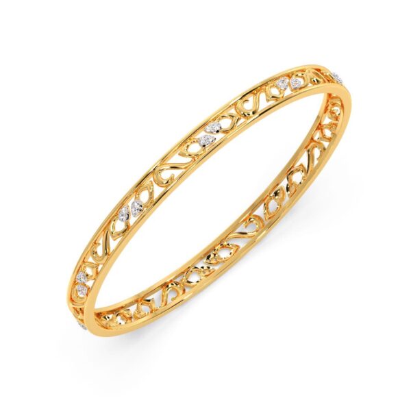 Golden Whispers Diamond-Adorned Bangle - Image 3