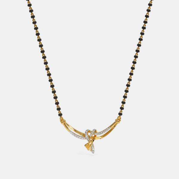 Heart Knot Gold Diamond Mangalsutra Pendant - Image 4