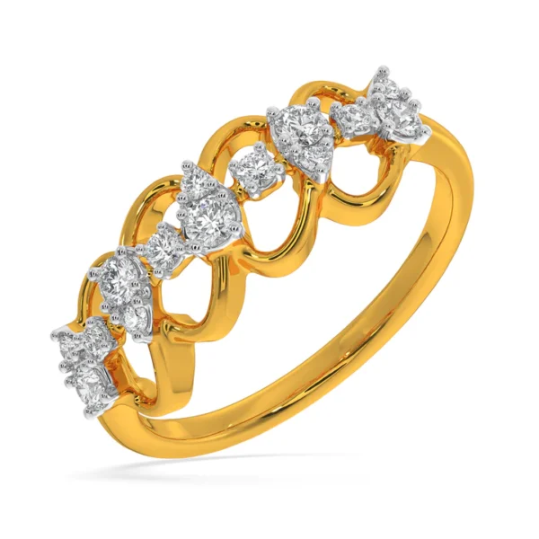 Interconnected Loops Golden Elegance Lab Diamond Ring - Image 3