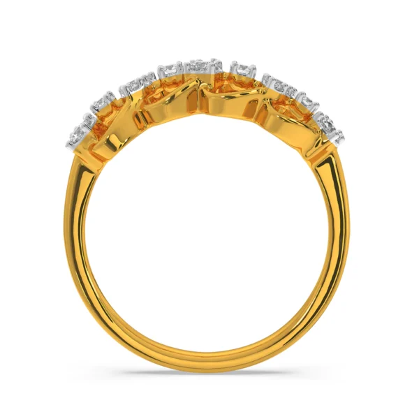 Interconnected Loops Golden Elegance Lab Diamond Ring - Image 4