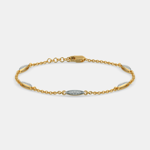 Intricately Woven Golden Links Lab Diamond Bracelet