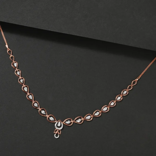 Mango Leaf Gold Lab Diamond Necklace - Image 5