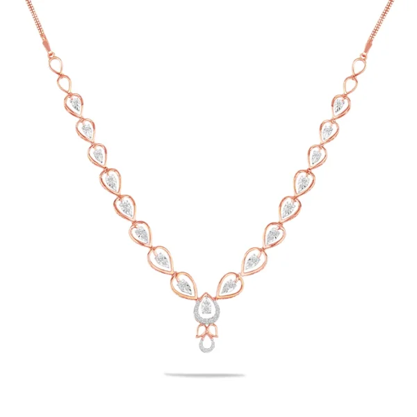 Mango Leaf Gold Lab Diamond Necklace