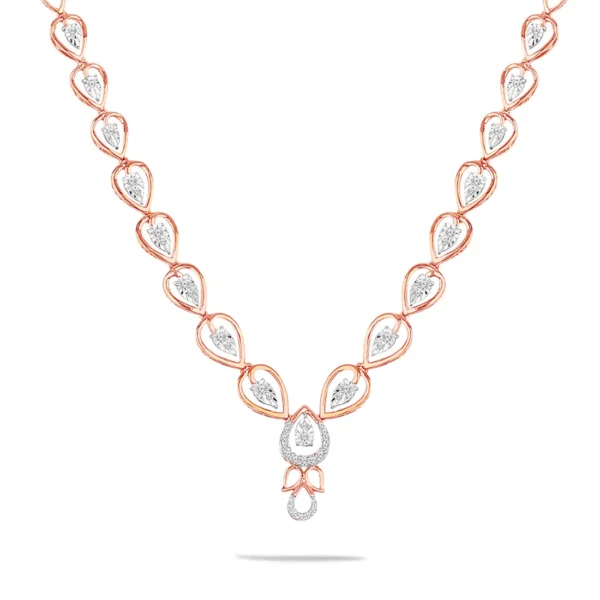 Mango Leaf Gold Lab Diamond Necklace - Image 4