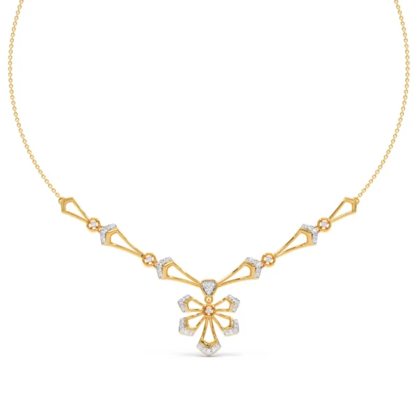Radiant Blossom Gold Lab Diamond Necklace