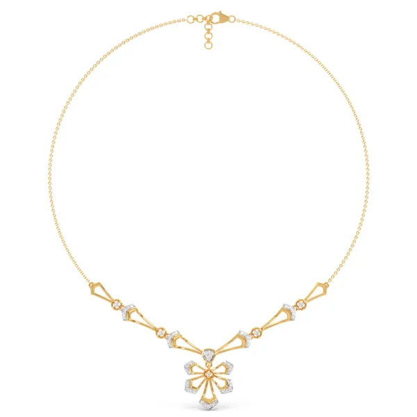 Radiant Blossom Gold Lab Diamond Necklace - Image 5