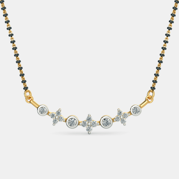 Radiant Flower-Shaped Cluster Diamond Mangalsutra Pendant