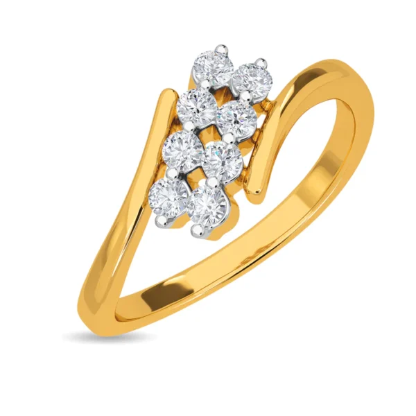 Radiant Starburst Lab Diamond Cluster Ring in Yellow Gold