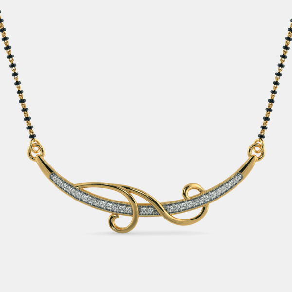 Radiant Swirl: A Luxurious Mangalsutra Pendant