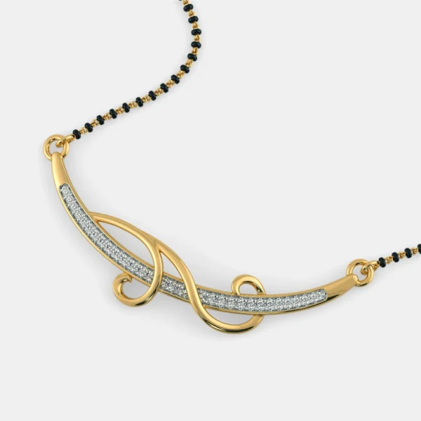 Radiant Swirl: A Luxurious Mangalsutra Pendant - Image 4