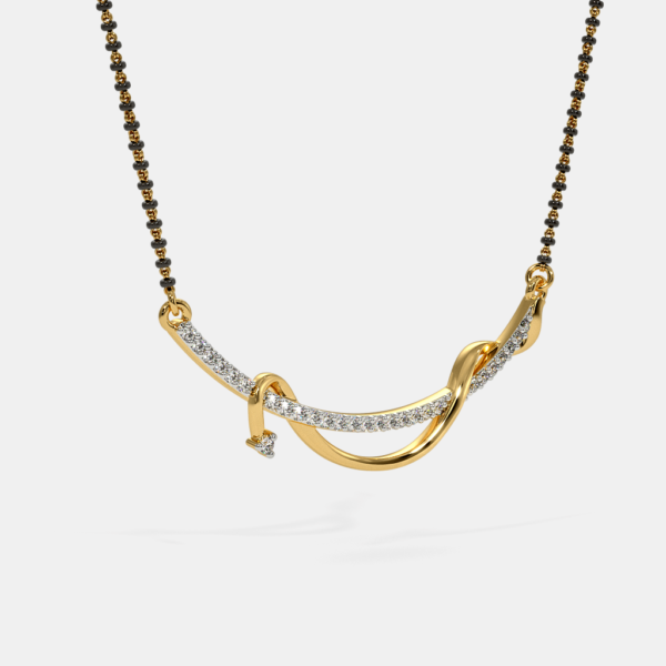 Sparkling Snake Gold Diamond Mangalsutra Pendant - Image 4