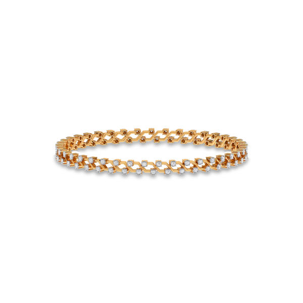 Sparkling Gold Links Diamond Bangle