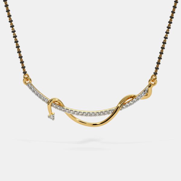 Sparkling Snake Gold Diamond Mangalsutra Pendant