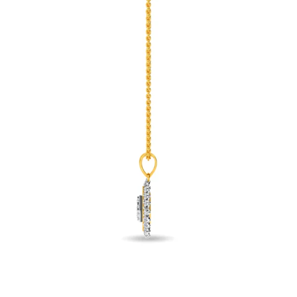 Stunning Square Shape Gold Lab Diamond Pendant - Image 3