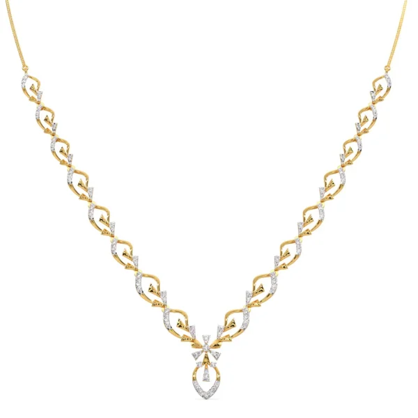 Elegant Teardrop Lab Diamond Gold Link Necklace - Image 4