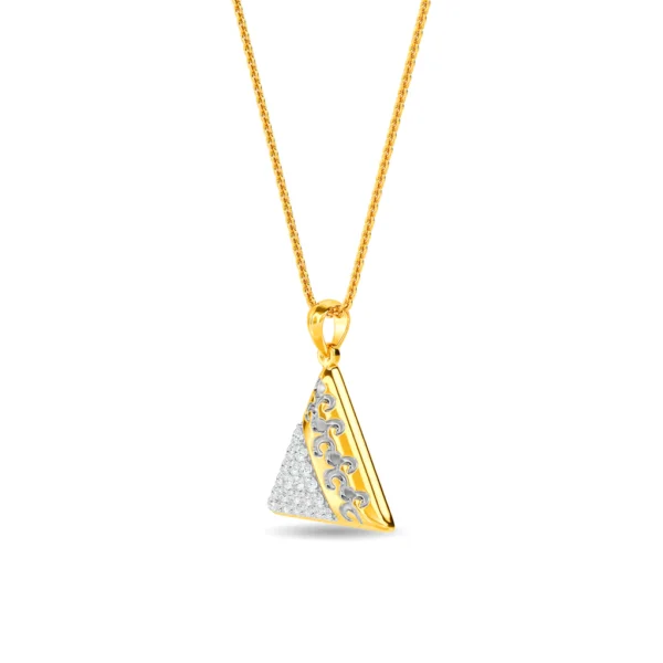 Gold Lab Diamond Triangular Shape Pendant - Image 2