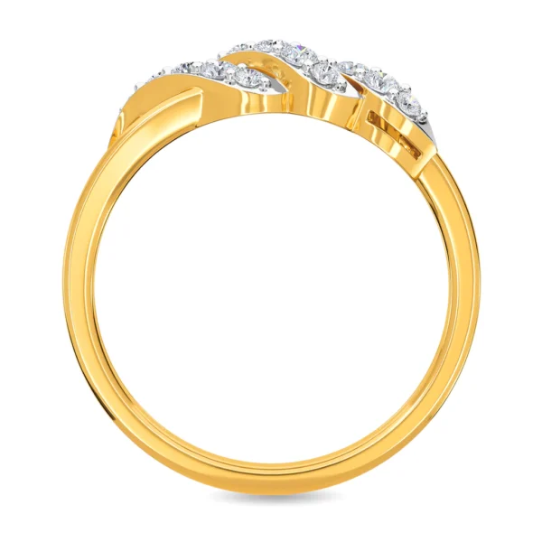 Elegant Wave-Like Pattern Lab Diamond Ring for Engagement - Image 2