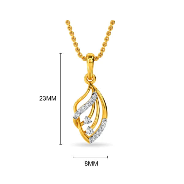 Clover Leaf Gold Lab Diamond Pendant - Image 2