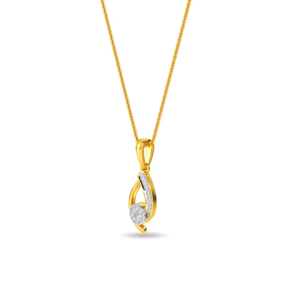 Crescent Elegance Gold Lab Diamond Pendant - Image 4