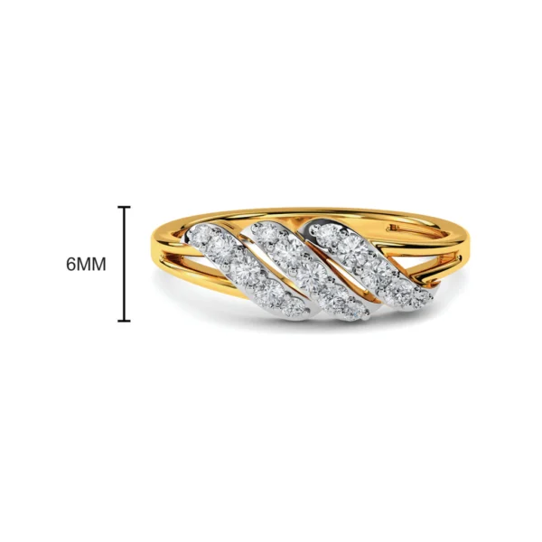Elegant Wave-Like Pattern Lab Diamond Ring for Engagement - Image 5