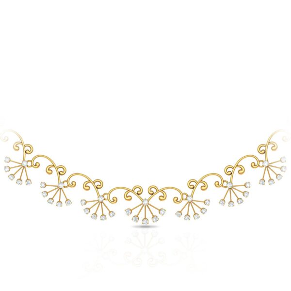 Gold Artistic Lab Diamond Necklace - Image 3