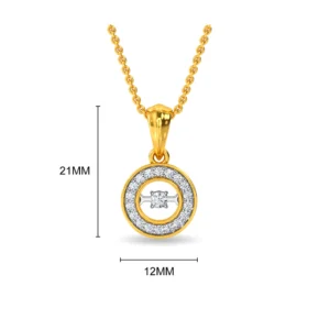 buy Gold Classic Diamond Halo Pendant PE100