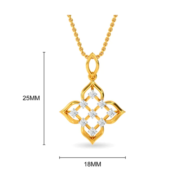 Gold Lab Diamond Blossoming Flower Pendant - Image 2