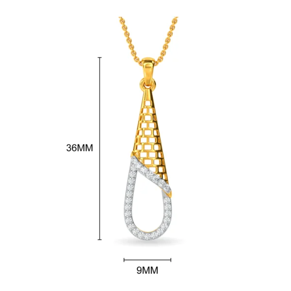 Gold Lab Diamond Dangling Dazzle Pendant - Image 2