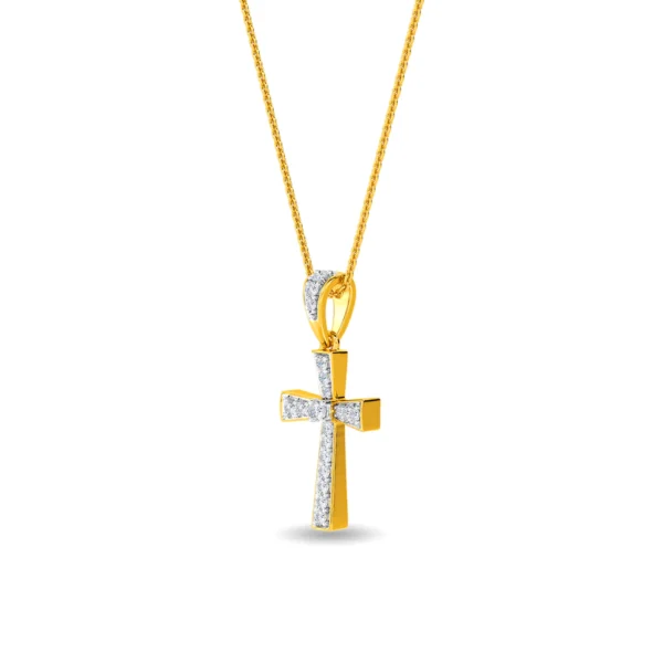 Gold Lab Diamond Divine Cross Pendant - Image 4