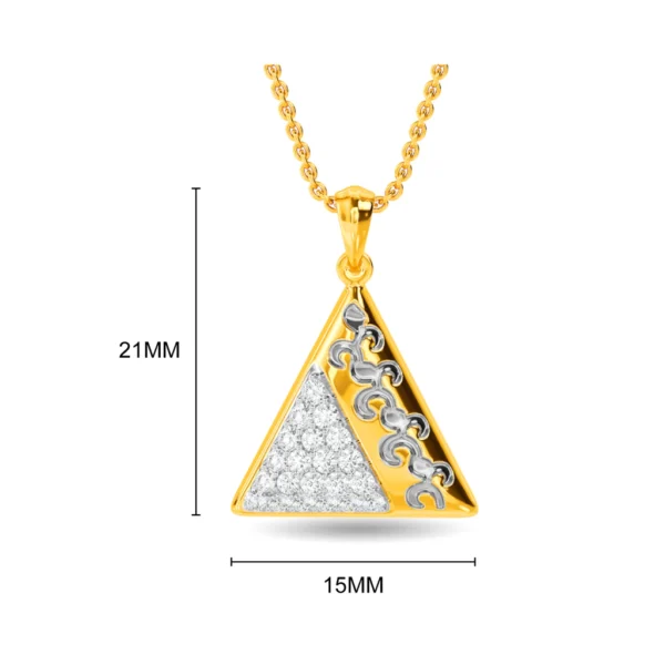 Gold Lab Diamond Triangular Shape Pendant - Image 3